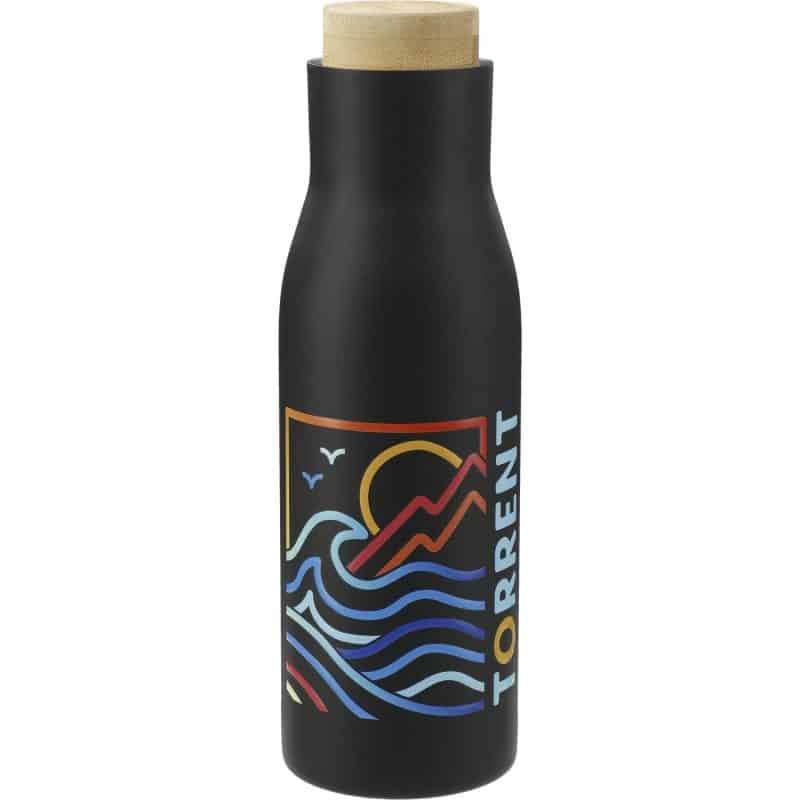 Custom Shaco Copper Vac Bottle w/ FSC® 100% Bamboo Cap 17oz