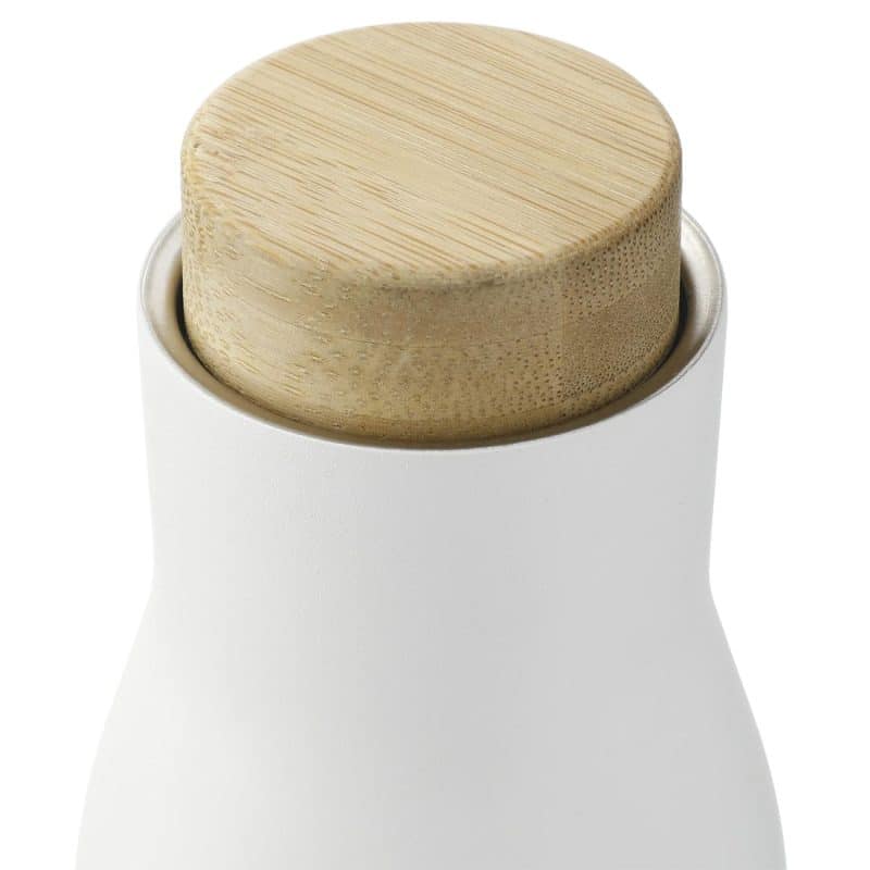 Custom Shaco Copper Vac Bottle w/ FSC® 100% Bamboo Cap 17oz - 9
