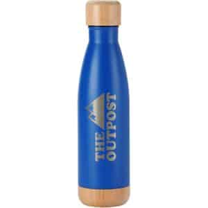 Custom Voyager Bottle With Bamboo Base & Lid 17 Oz
