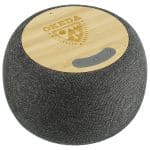 Custom Wireless Charging Garm Fabric & Bamboo Bluetooth Speaker