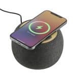 Custom Wireless Charging Garm Fabric & Bamboo Bluetooth Speaker - 3