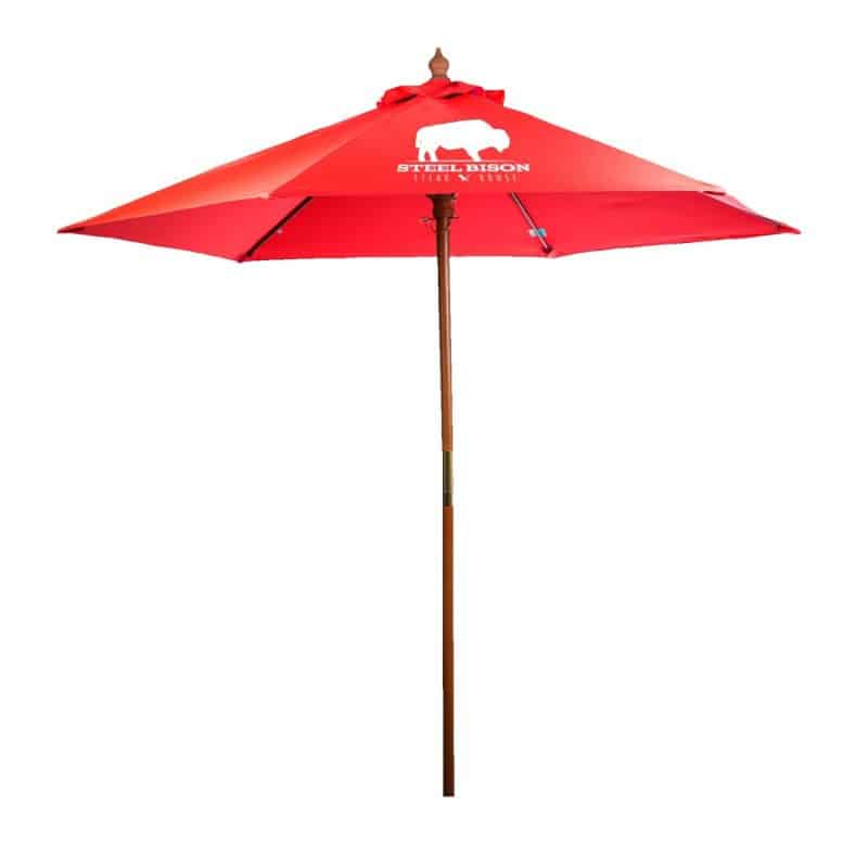 Custom 7' Bamboo Recycled Market Umbrella