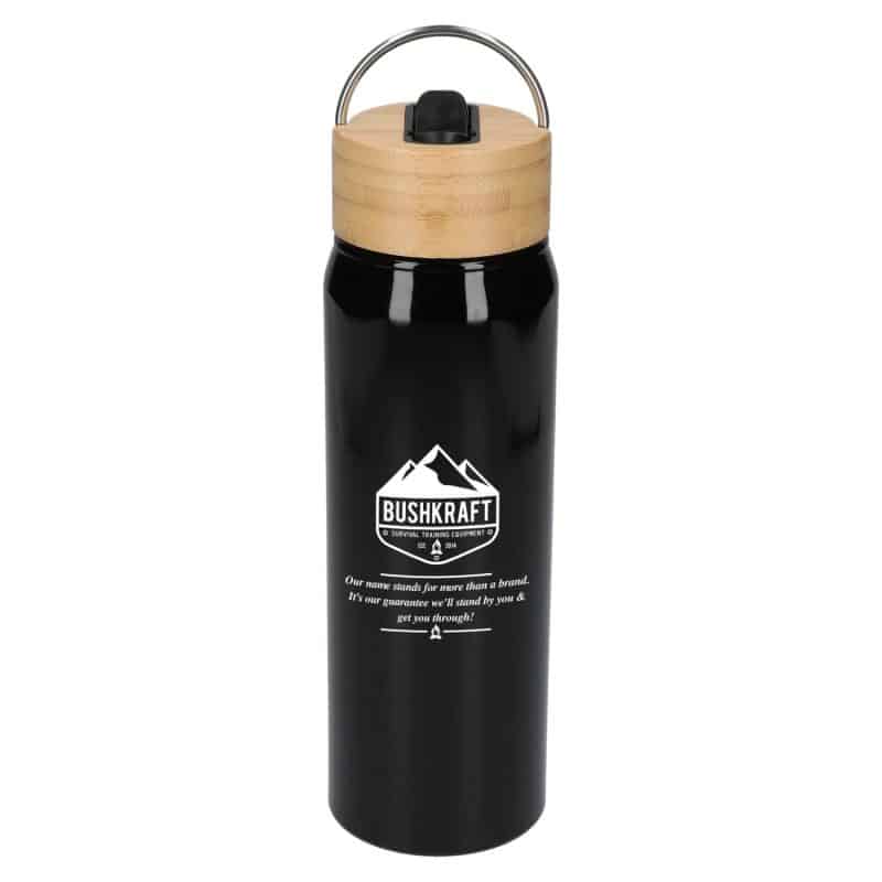 Custom Billy 26oz Eco-Friendly Aluminum Bottle W/ FSC® 100% Bamboo Lid - 3
