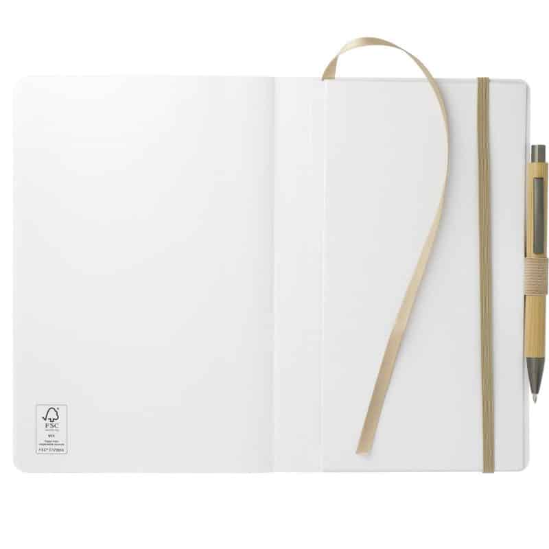 Custom 5.5'' x 8.5'' FSC® Mix Stone Bound Journal Set - 4