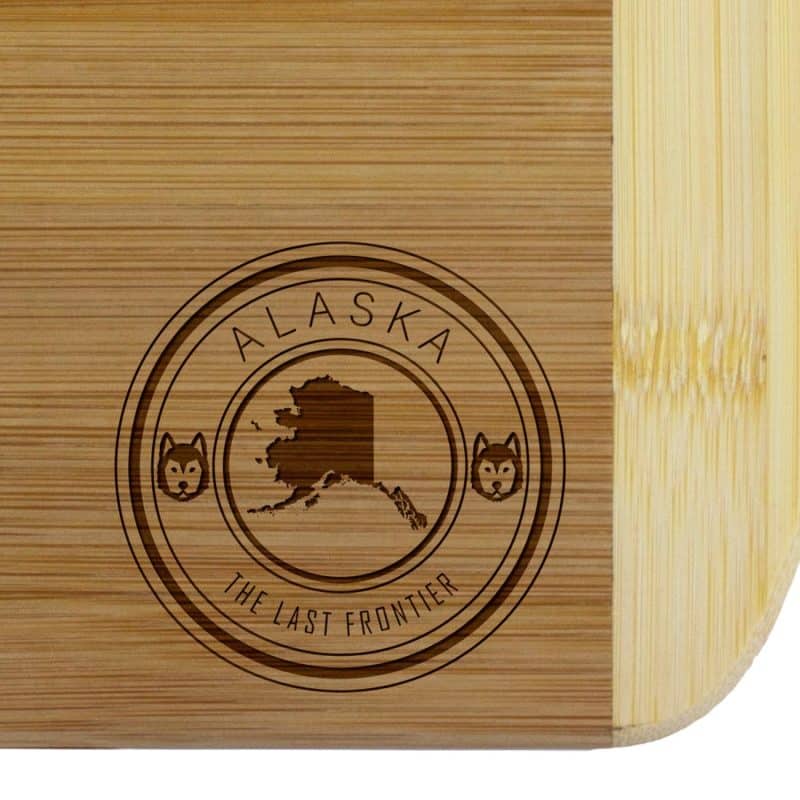 Custom Alaska State Stamp 2-Tone 11" Cutting Board - 1