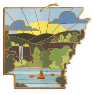 Custom Arkansas State Shaped Serving & Cutting Board w/Artwork by Summer Stokes