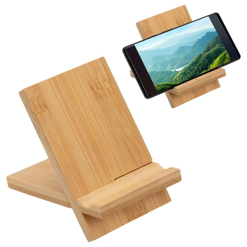 Custom Bamboo Portable Phone Stand - 1