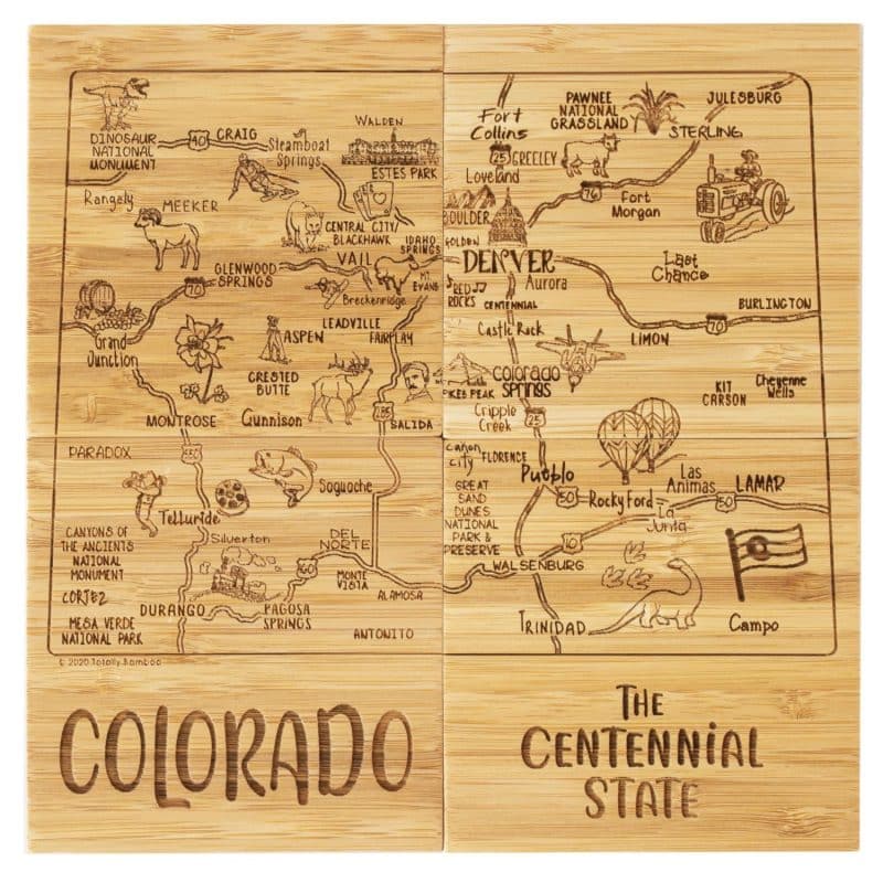 Custom Colorado Puzzle Coaster Set - 1