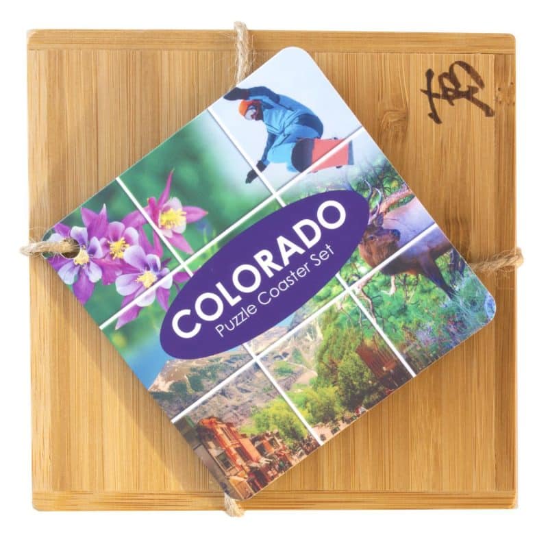 Custom Colorado Puzzle Coaster Set - 3
