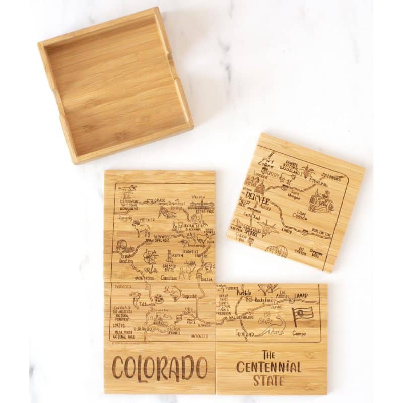 Custom Colorado Puzzle Coaster Set - 4