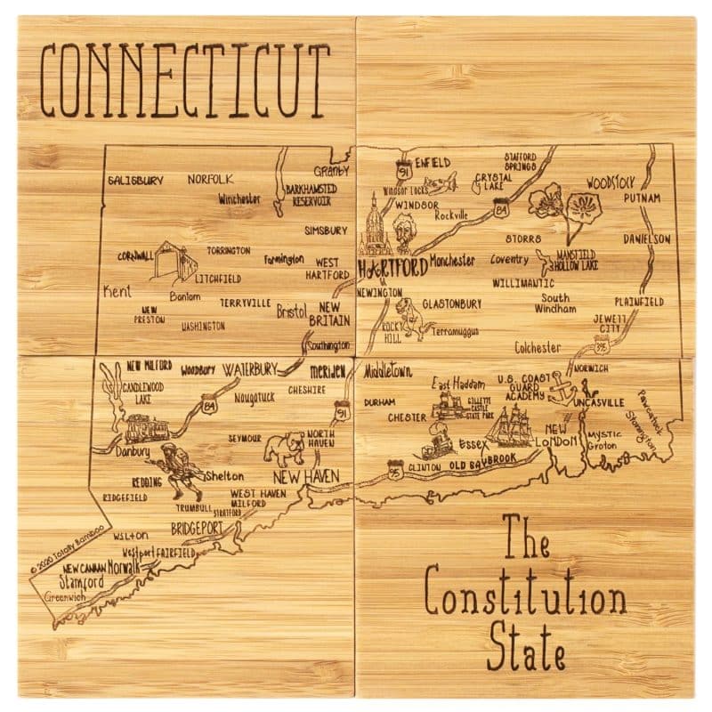 Custom Connecticut Puzzle Coaster Set - 1
