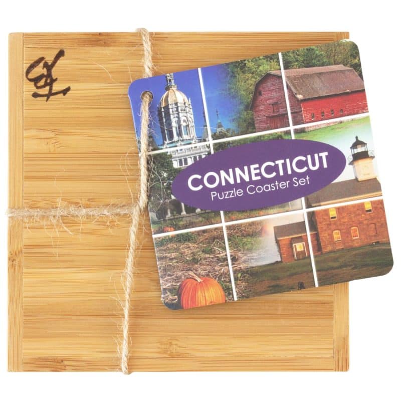 Custom Connecticut Puzzle Coaster Set - 3