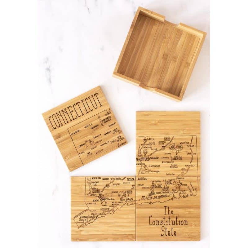 Custom Connecticut Puzzle Coaster Set - 4