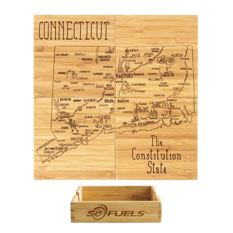 Custom Connecticut Puzzle Coaster Set