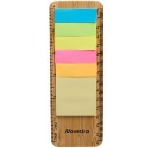 Custom FSC® Certified Bamboo Ruler with Sticky Notes