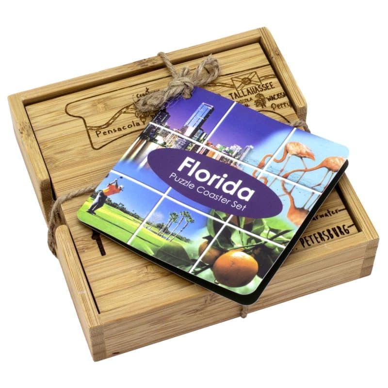 Custom Florida Puzzle Coaster Set - 3