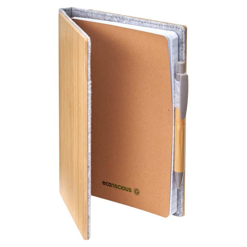 Custom Grove Refillable Bamboo Notebook & Pen - 1