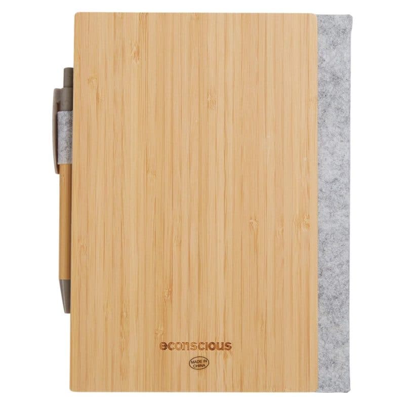 Custom Grove Refillable Bamboo Notebook & Pen - 3