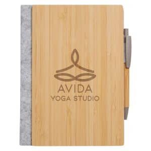 Custom Grove Refillable Bamboo Notebook & Pen