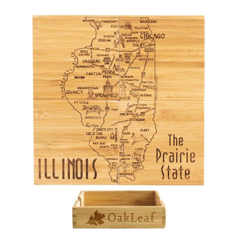 Custom Illinois Puzzle Coaster Set