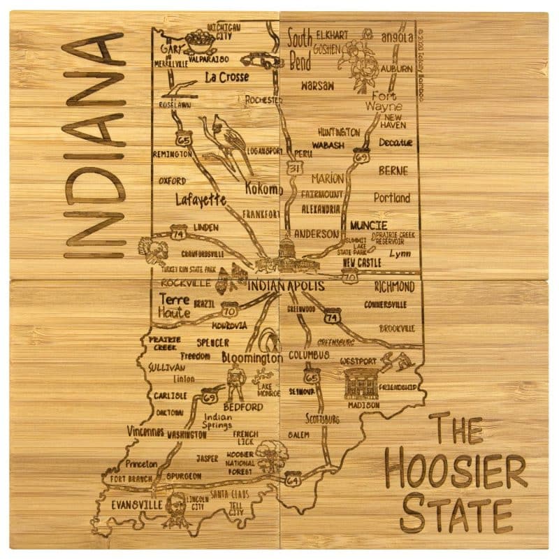 Custom Indiana Puzzle Coaster Set - 2