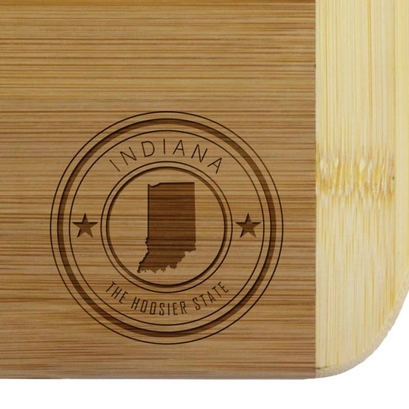Custom Indiana State Stamp 2-Tone 11" Cutting Board - 1