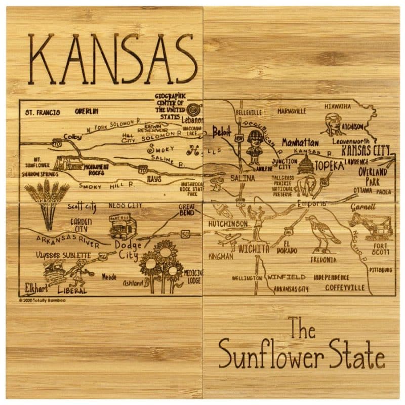 Custom Kansas Puzzle Coaster Set - 3