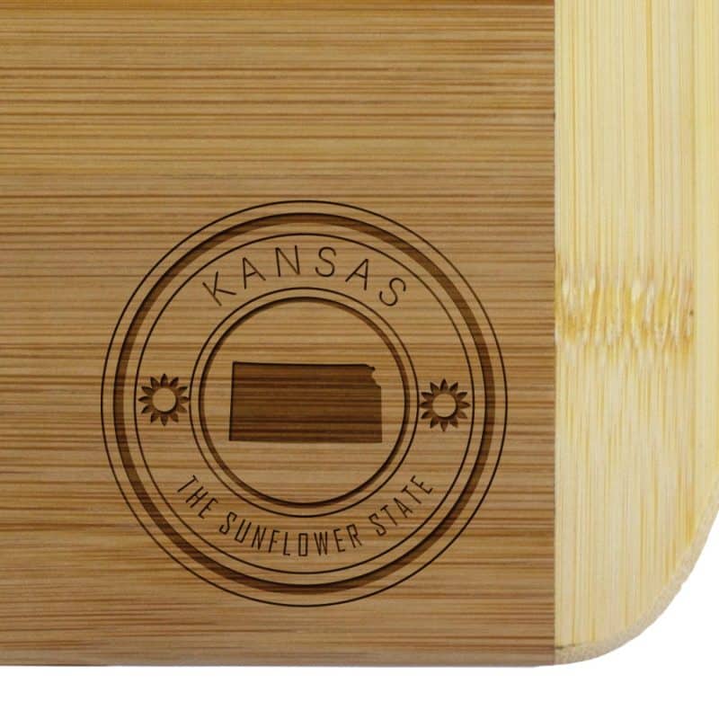 Custom Kansas State Stamp 2-Tone 11" Cutting Board - 1