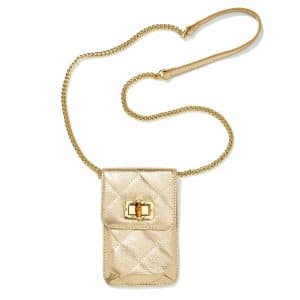 Custom Lilly Pulitzer Quilted Lindley Leather Phone Crossbody - Gold