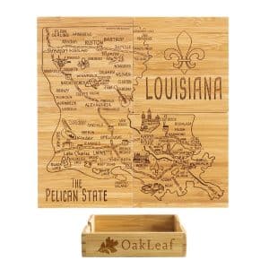Custom Louisiana Puzzle Coaster Set