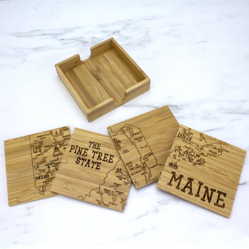 Custom Maine Puzzle Coaster Set - 2