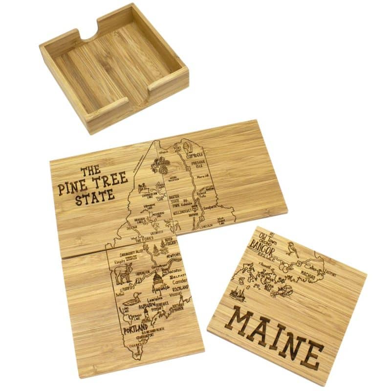 Custom Maine Puzzle Coaster Set - 5