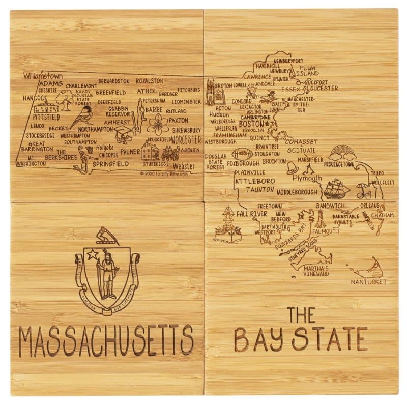 Custom Massachusetts Puzzle Coaster Set - 1