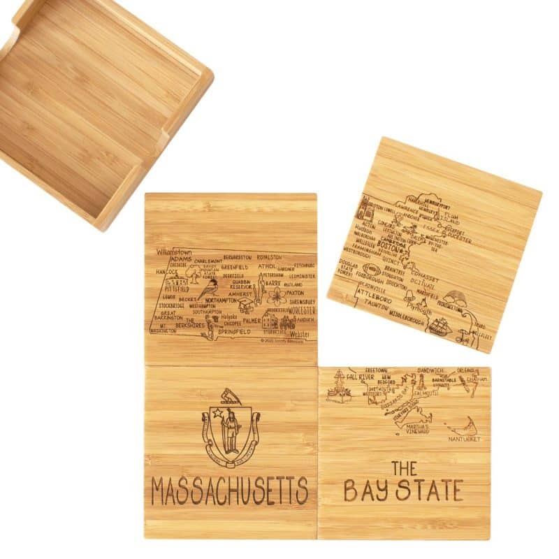 Custom Massachusetts Puzzle Coaster Set - 6