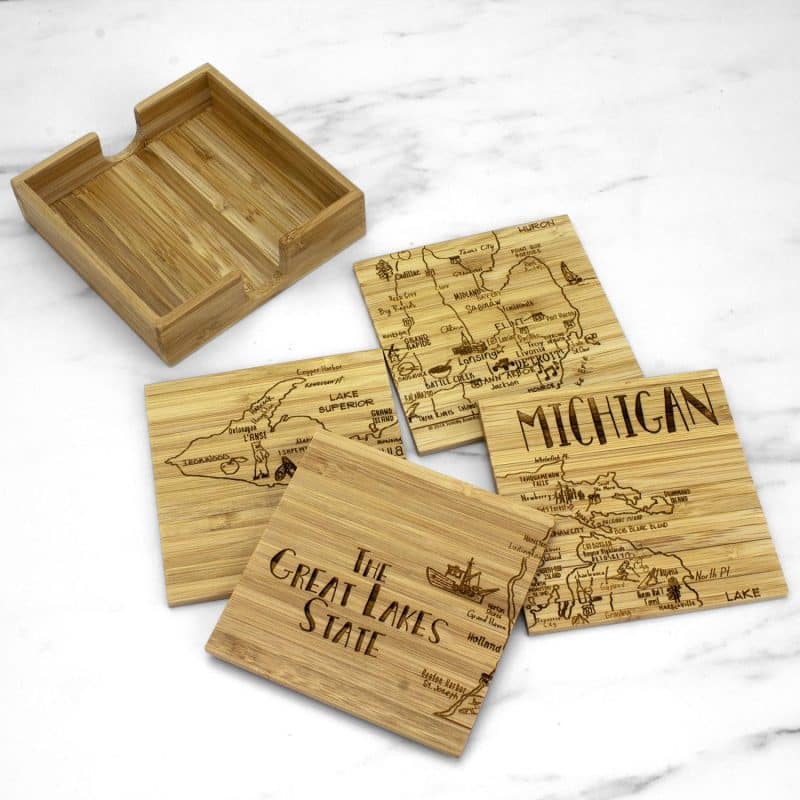 Custom Michigan Puzzle Coaster Set - 3