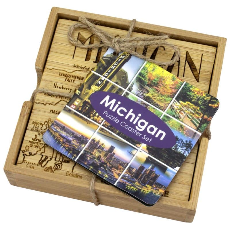 Custom Michigan Puzzle Coaster Set - 4