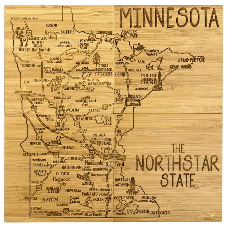 Custom Minnesota Puzzle Coaster Set - 2