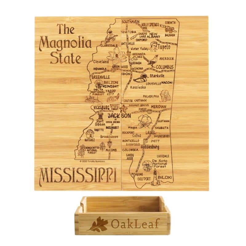 Custom Mississippi Puzzle Coaster Set