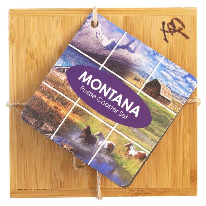 Custom Montana Puzzle Coaster Set - 4