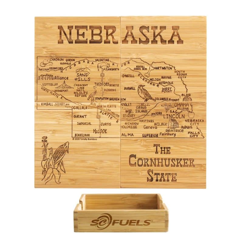 Custom Nebraska Puzzle Coaster Set