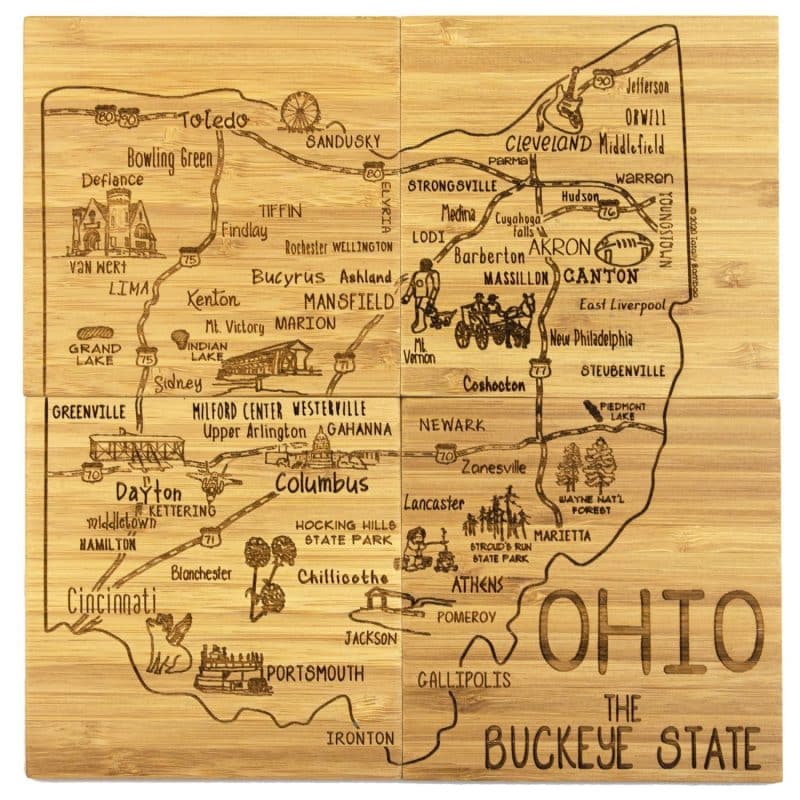 Custom Ohio Puzzle Coaster Set - 1