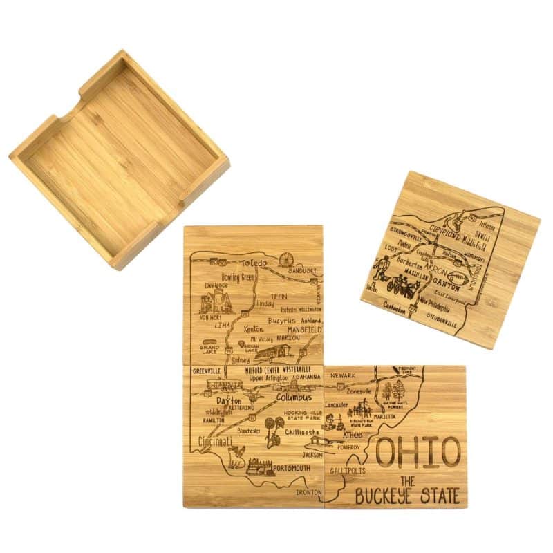 Custom Ohio Puzzle Coaster Set - 6