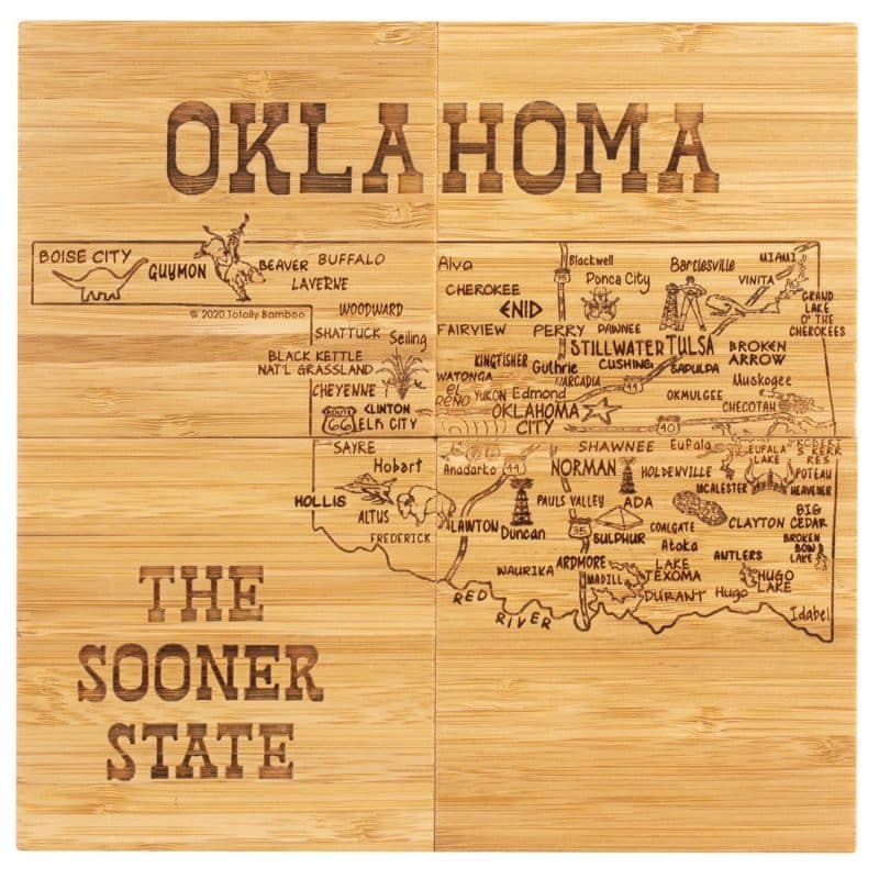 Custom Oklahoma Puzzle Coaster Set - 2