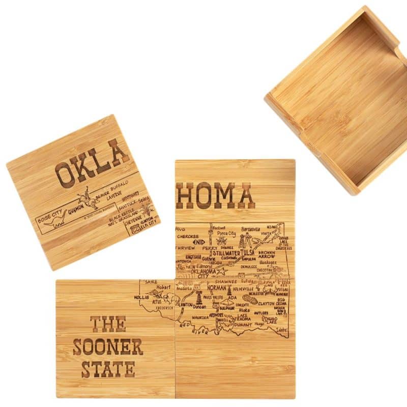 Custom Oklahoma Puzzle Coaster Set - 5