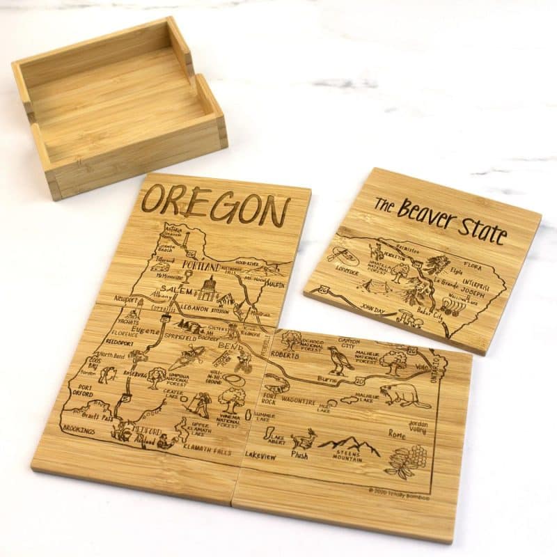 Custom Oregon Puzzle Coaster Set - 5