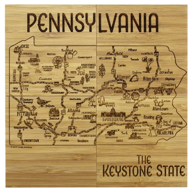 Custom Pennsylvania Puzzle Coaster Set - 3