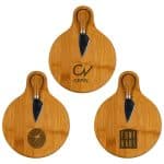 Custom Small Bamboo Cutting Board with Cheese Knife