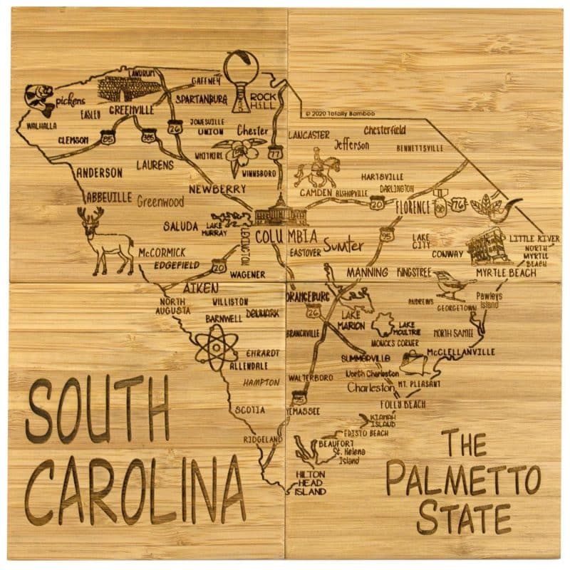 Custom South Carolina Puzzle Coaster Set - 2