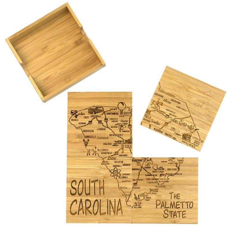 Custom South Carolina Puzzle Coaster Set - 6