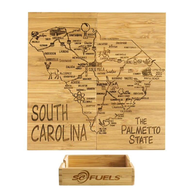 Custom South Carolina Puzzle Coaster Set